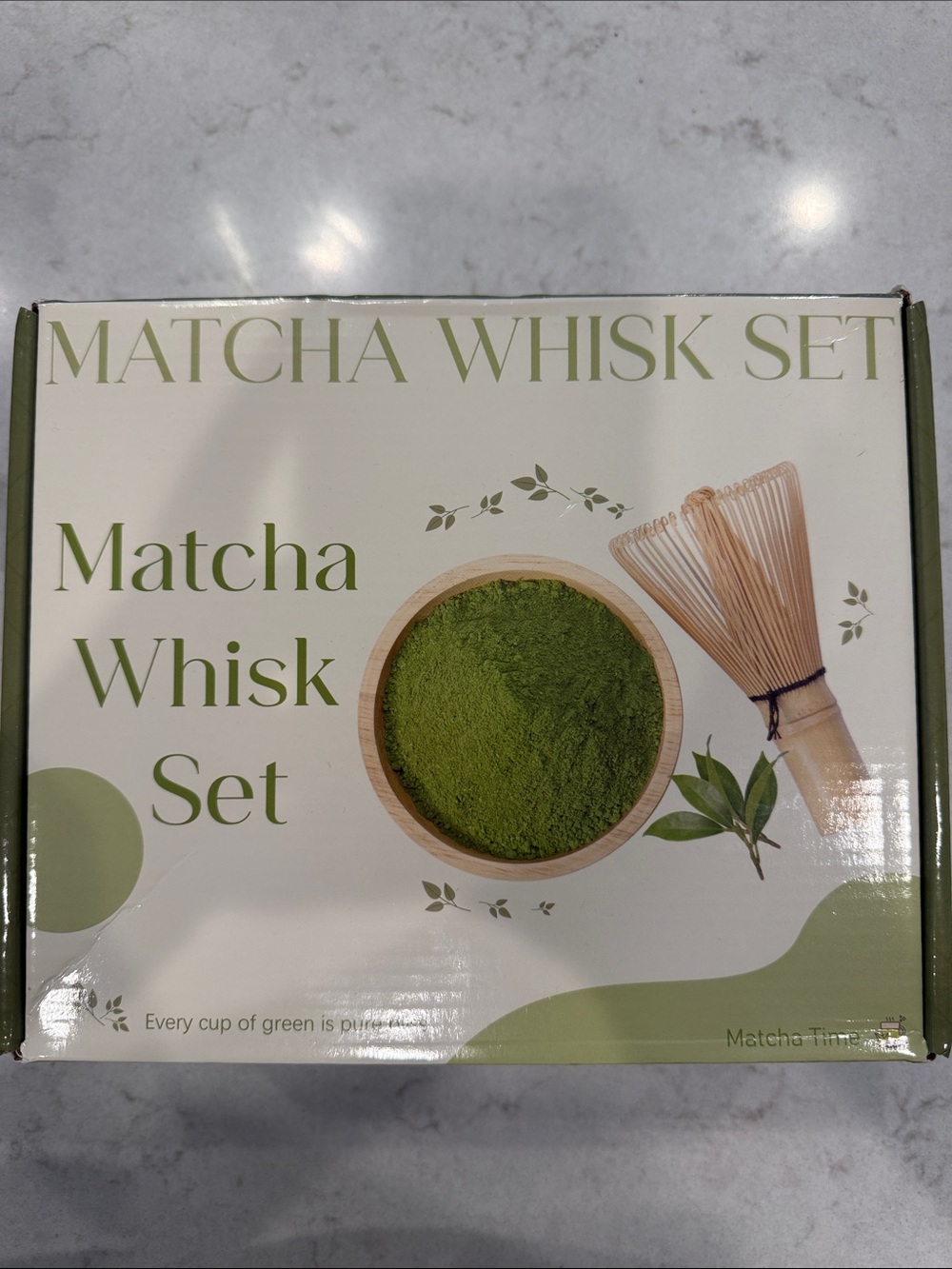 Amazon Matcha Whisk Set - Green and Natural Bamboo